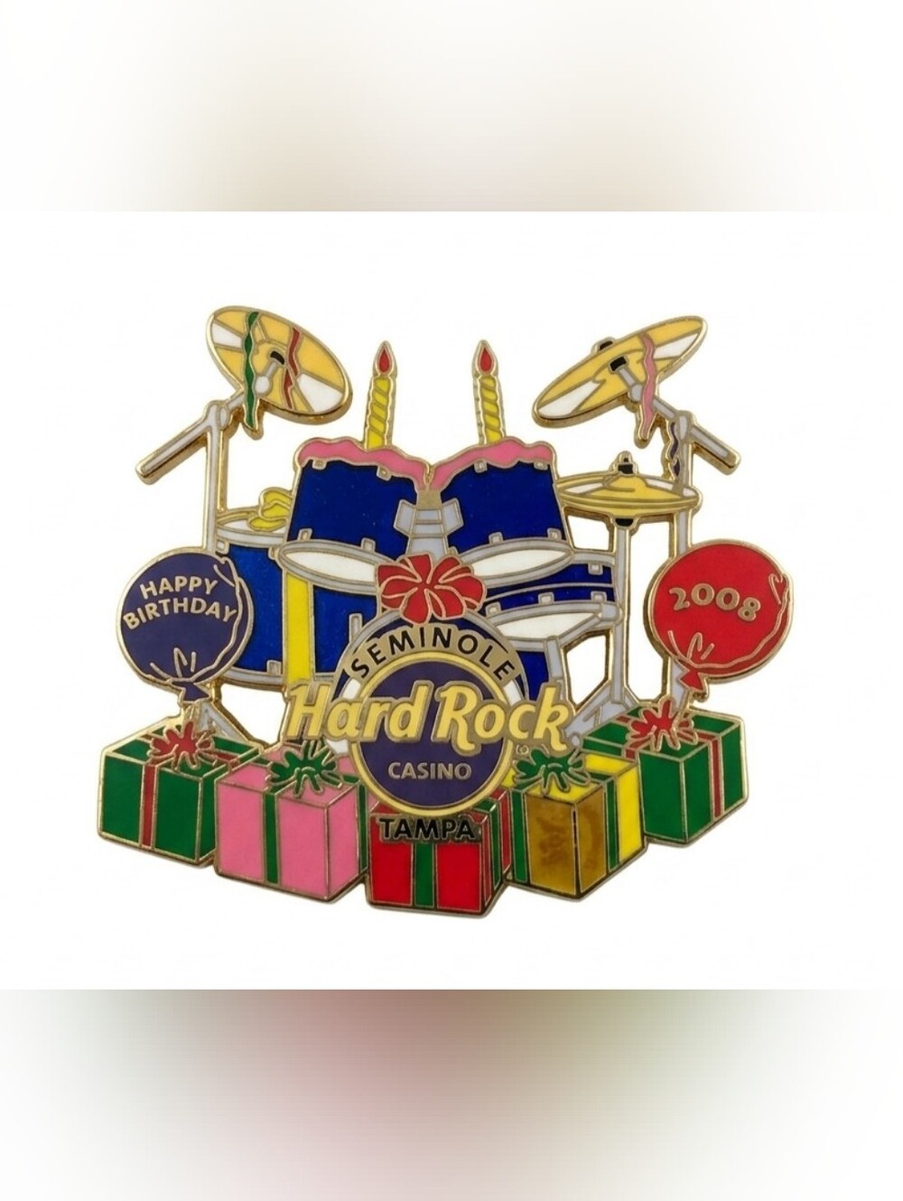 Seminole Hard Rock Casino Pin ~ HAPPY BIRTHDAY 2008 ~Tampa, Fl Collectibles
